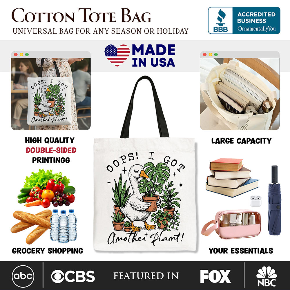 Ashley Stewart Got Another Plant Canvas Tote Bag White