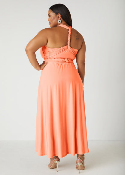 Ashley Stewart Maxi Convertible Dress Orange