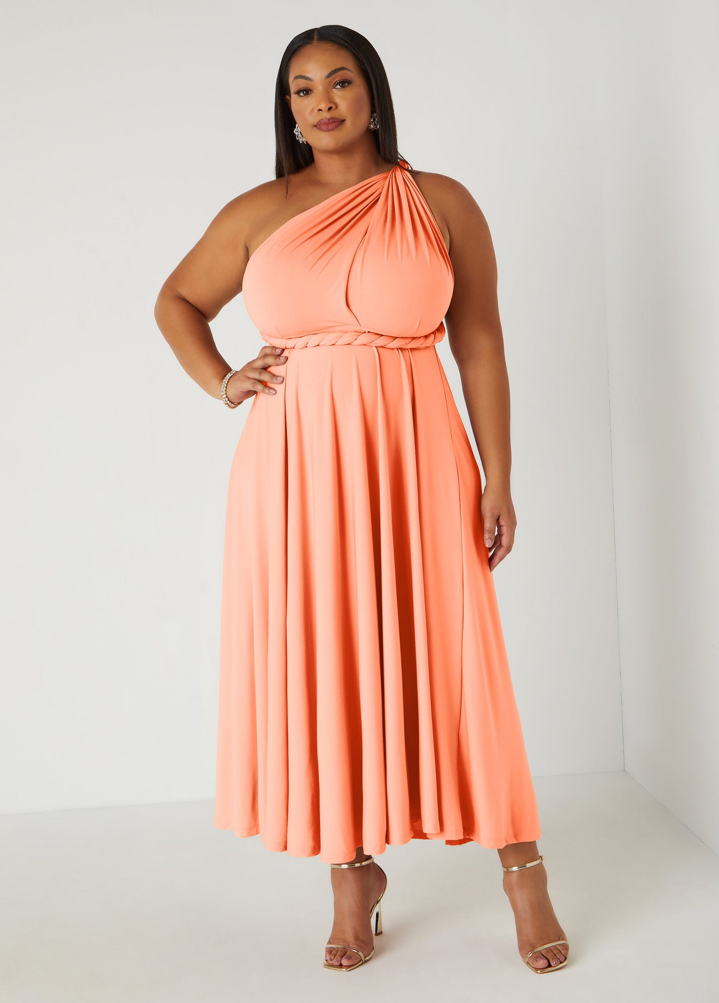 Ashley Stewart Maxi Convertible Dress Orange