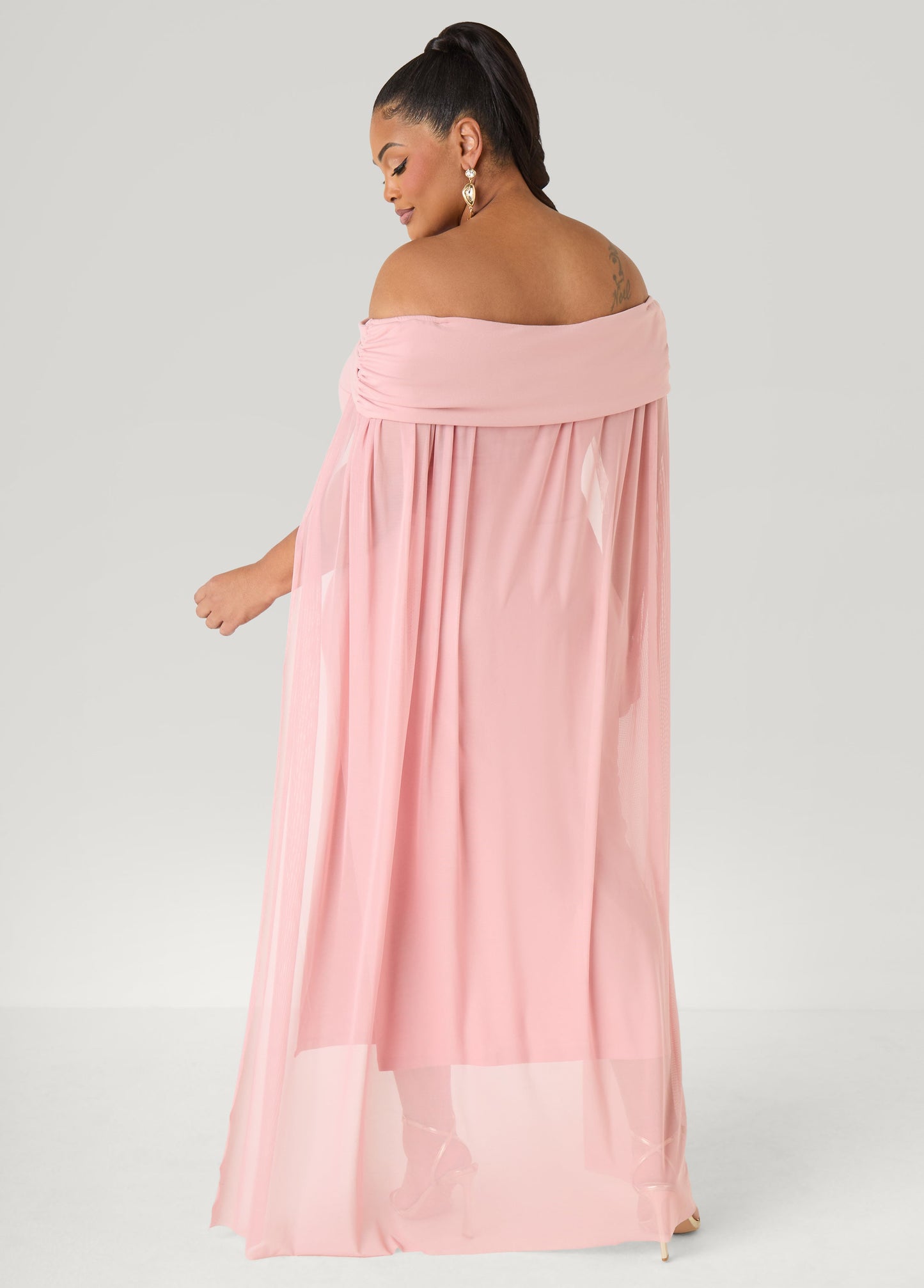 Ashley Stewart Off The Shoulder Cape Dress Amazon