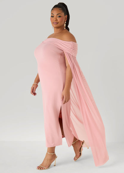 Ashley Stewart Off The Shoulder Cape Dress Amazon