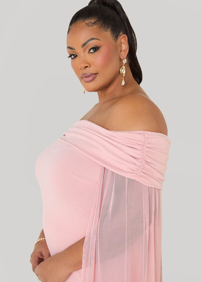 Ashley Stewart Off The Shoulder Cape Dress Amazon