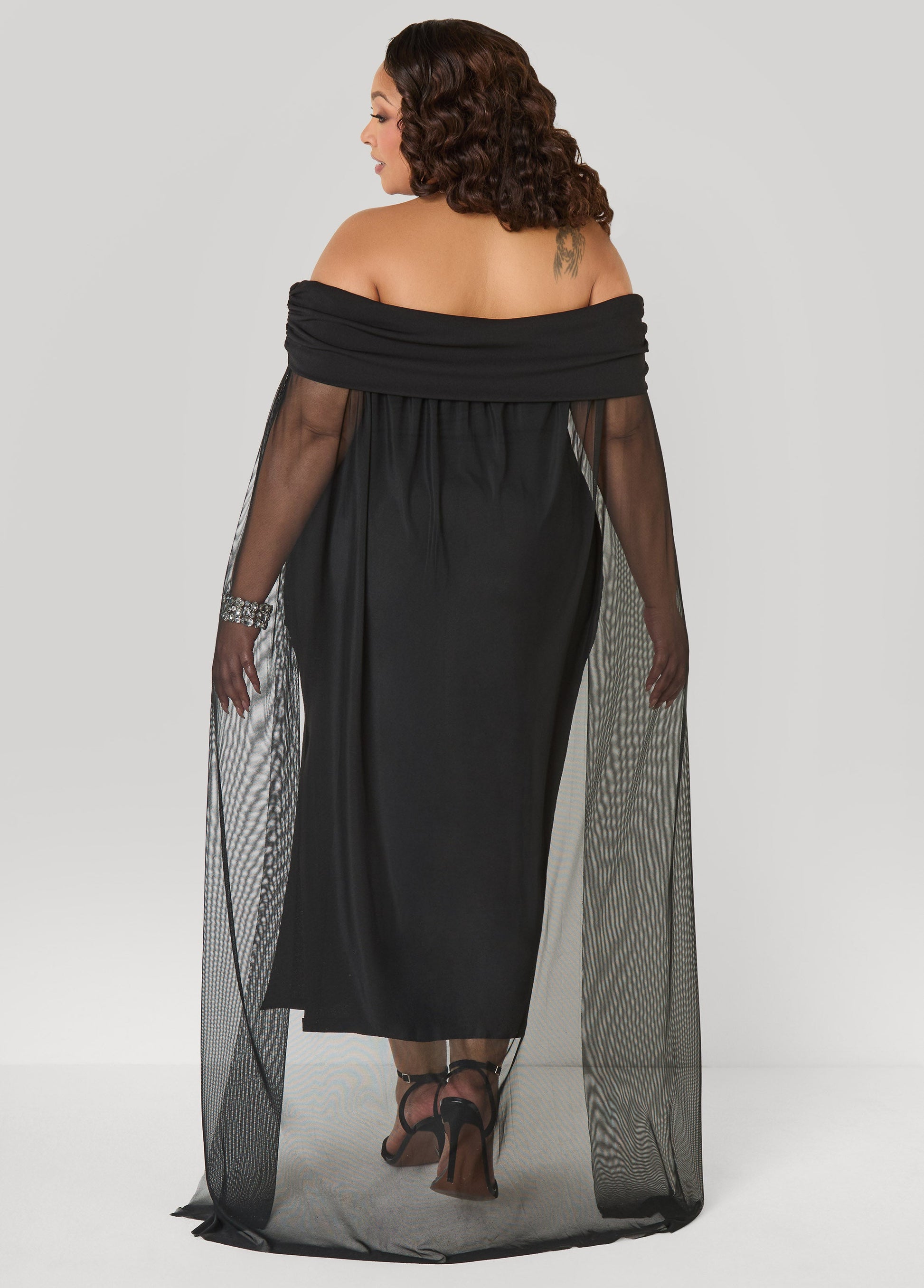 Ashley Stewart Off The Shoulder Cape Dress Amazon