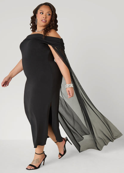 Ashley Stewart Off The Shoulder Cape Dress Amazon