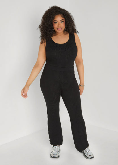 Ashley Stewart Jacquard Knit Tank POWDER BLUE