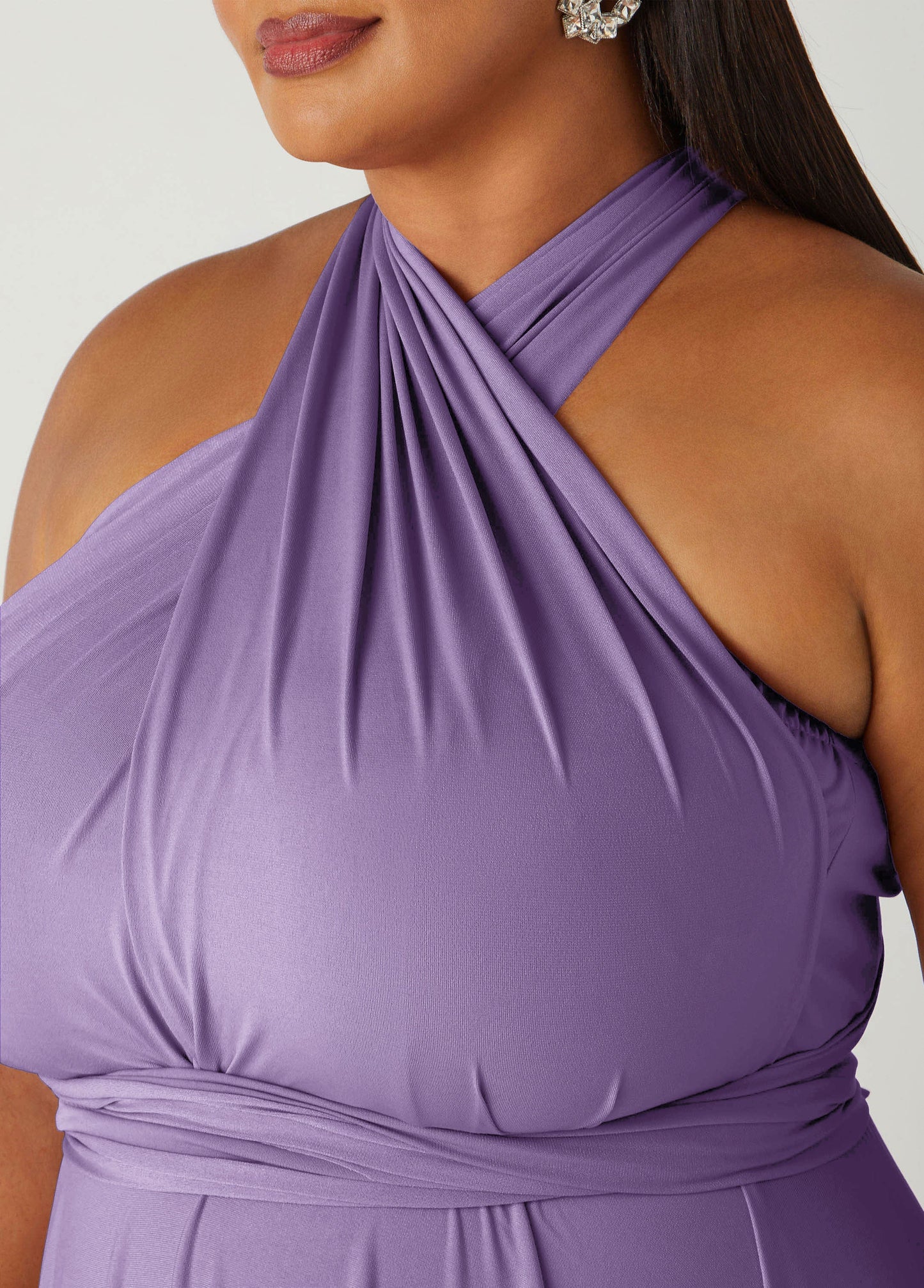 Ashley Stewart Multi Way Convertible Maxi Dress Light Pastel Purple