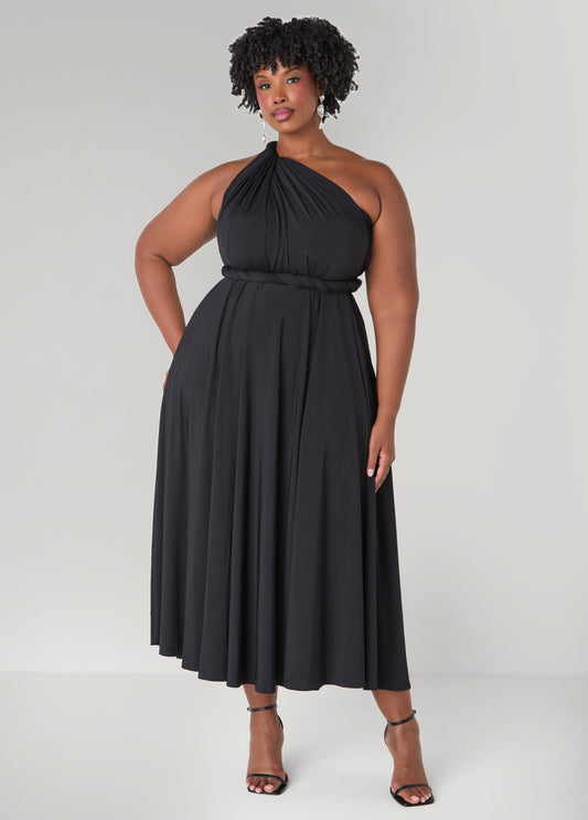 Ashley Stewart Convertible Maxi Dress Black
