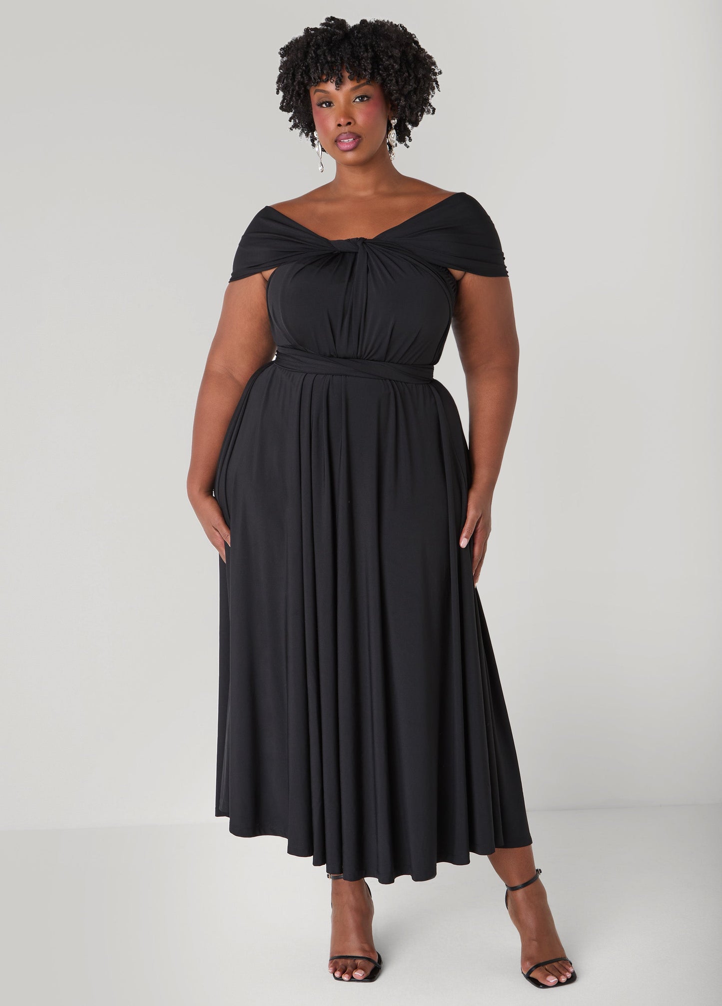 Ashley Stewart Convertible Maxi Dress Black