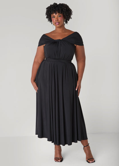 Ashley Stewart Convertible Maxi Dress Black