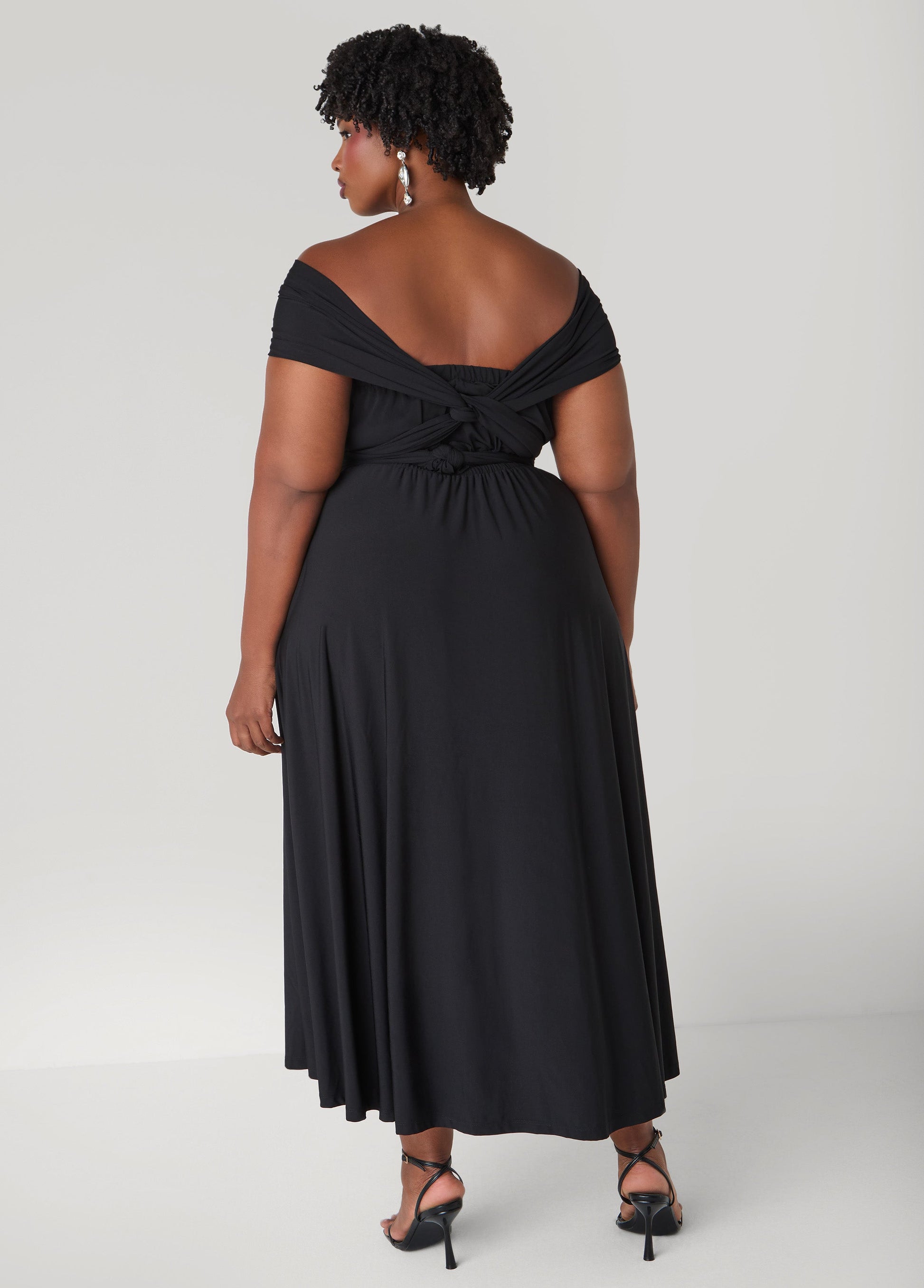 Ashley Stewart Convertible Maxi Dress Black
