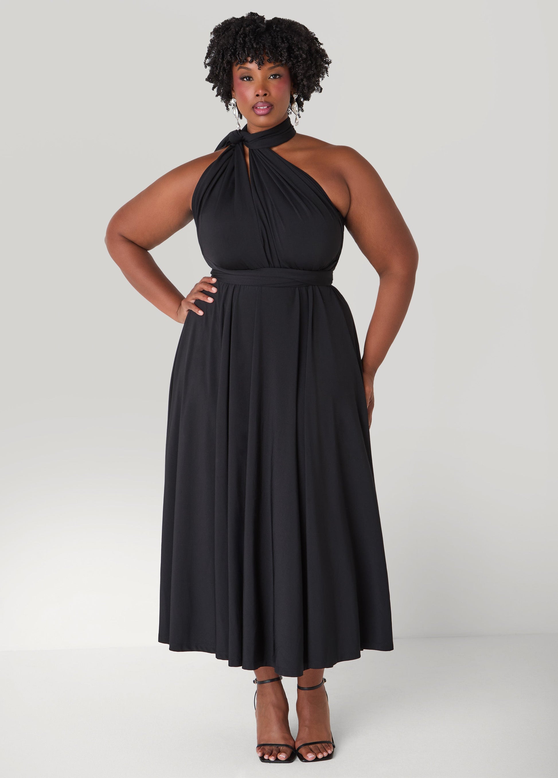 Ashley Stewart Convertible Maxi Dress Black