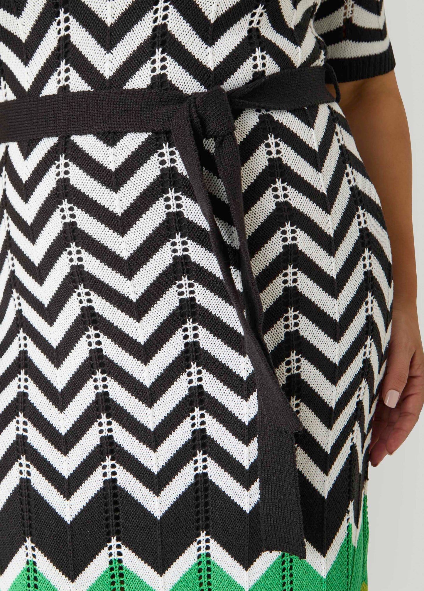 Ashley Stewart Zig Zag Pointelle Maxi Dress Peacoat