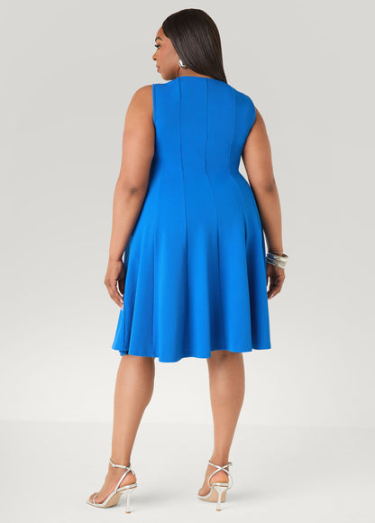 Ashley Stewart Embellished A Line Dress Victoria Blue