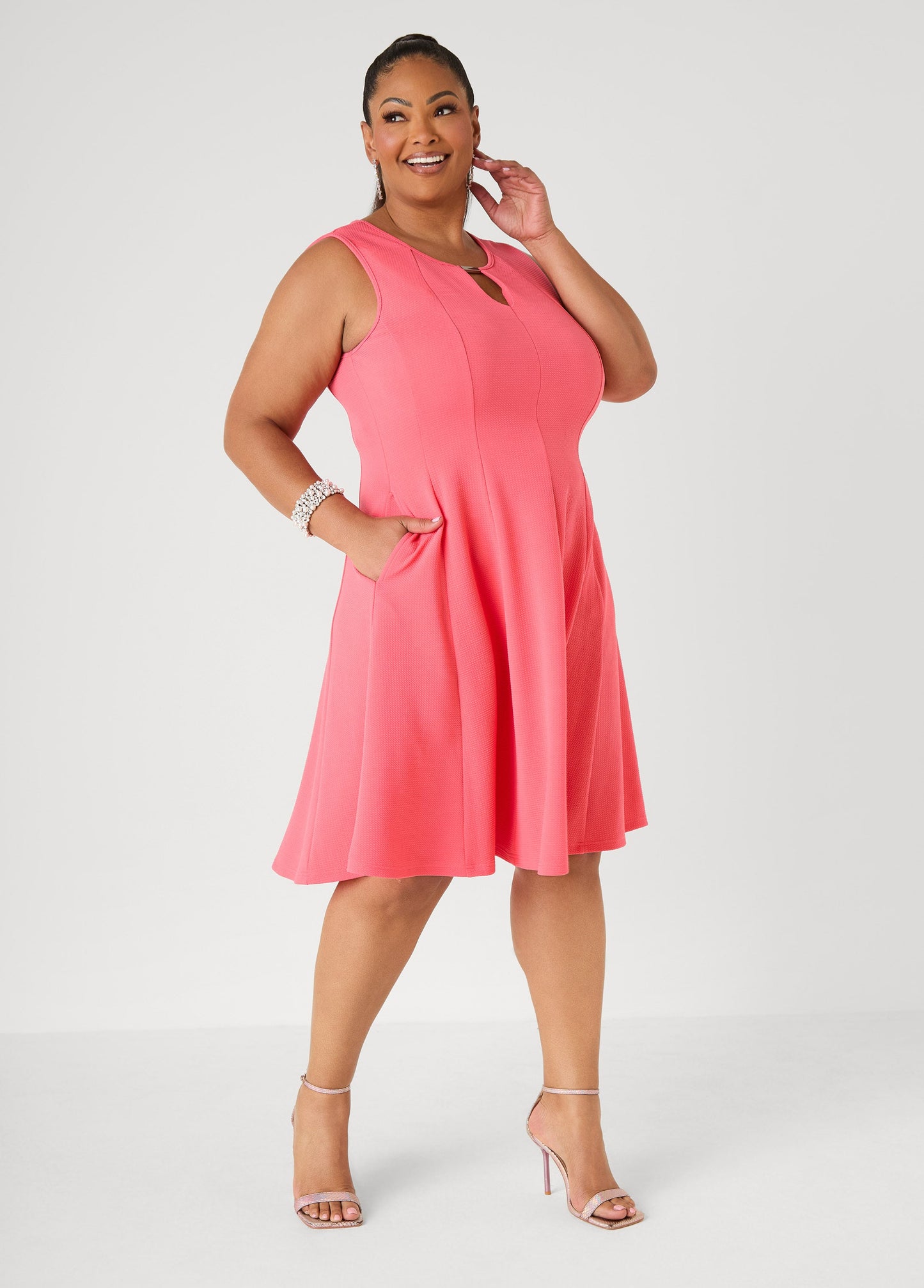 Ashley Stewart Embellished A Line Dress Victoria Blue