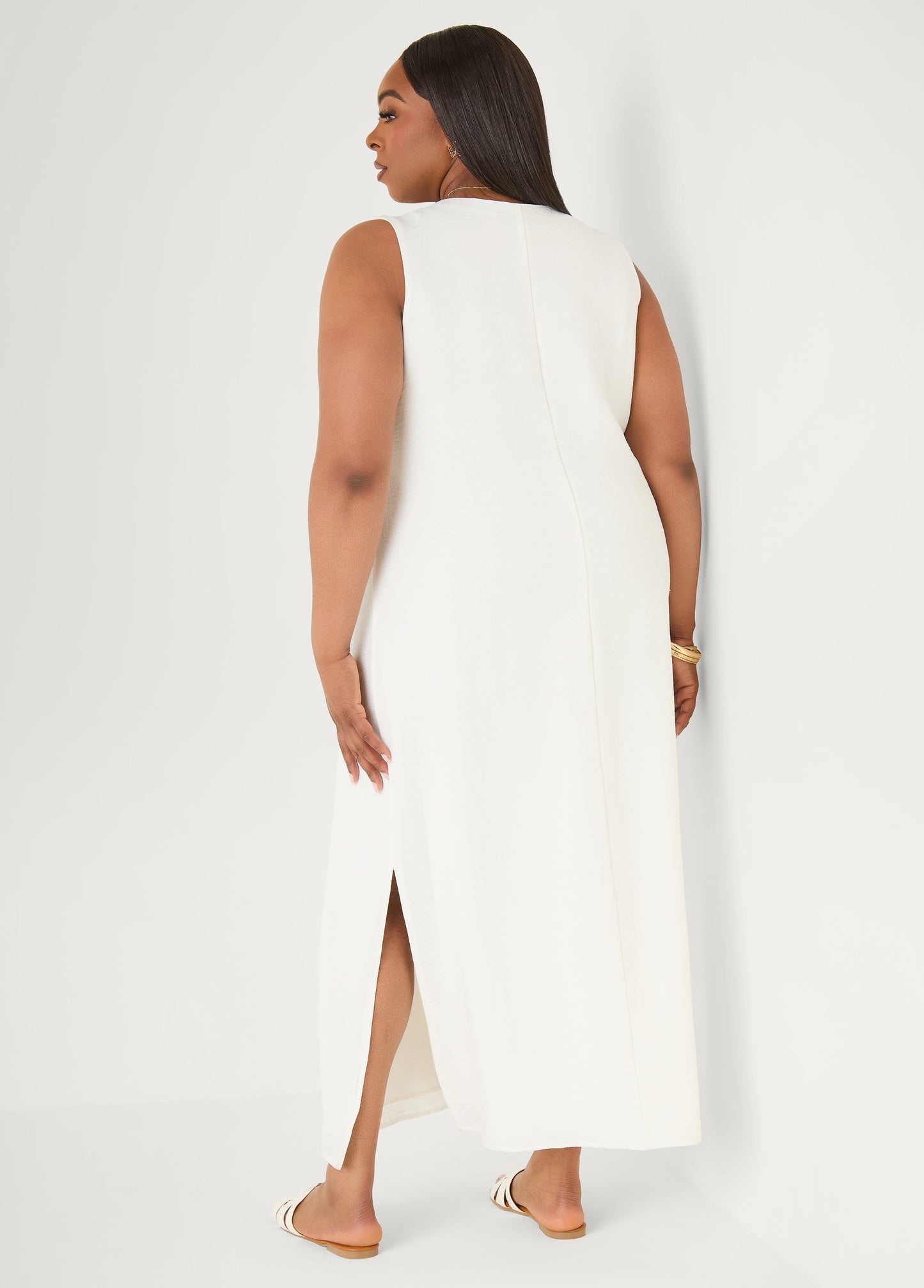 Ashley Stewart Pompom Maxi Dress Canary Yellow