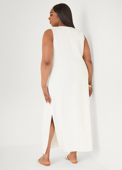 Ashley Stewart Pompom Maxi Dress Canary Yellow
