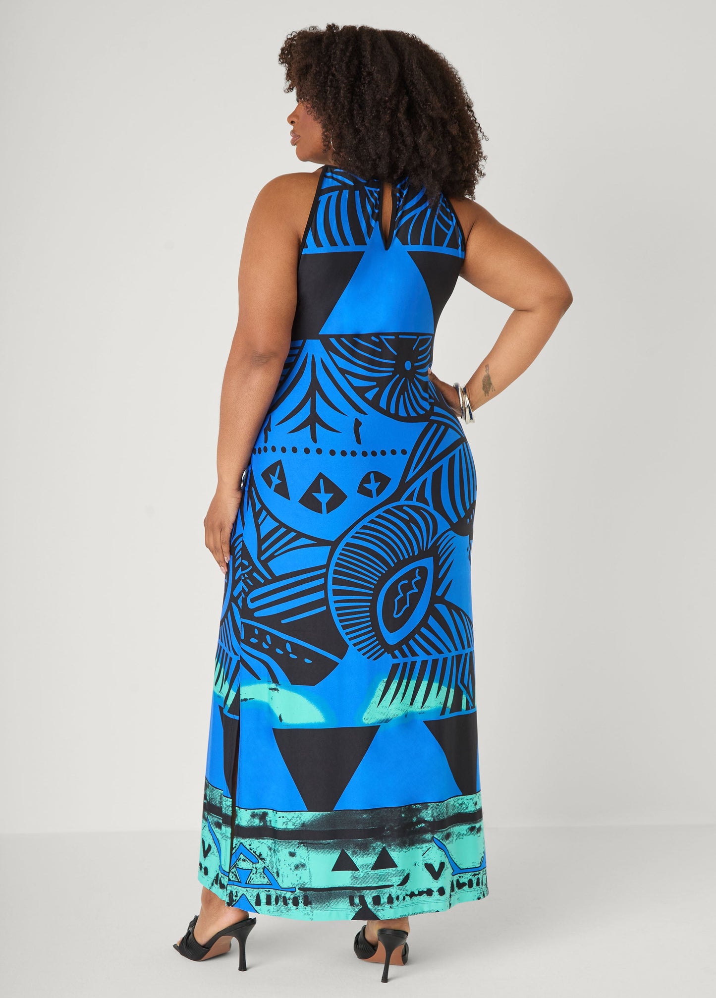 Ashley Stewart Abstract Maxi Dress Sodalite
