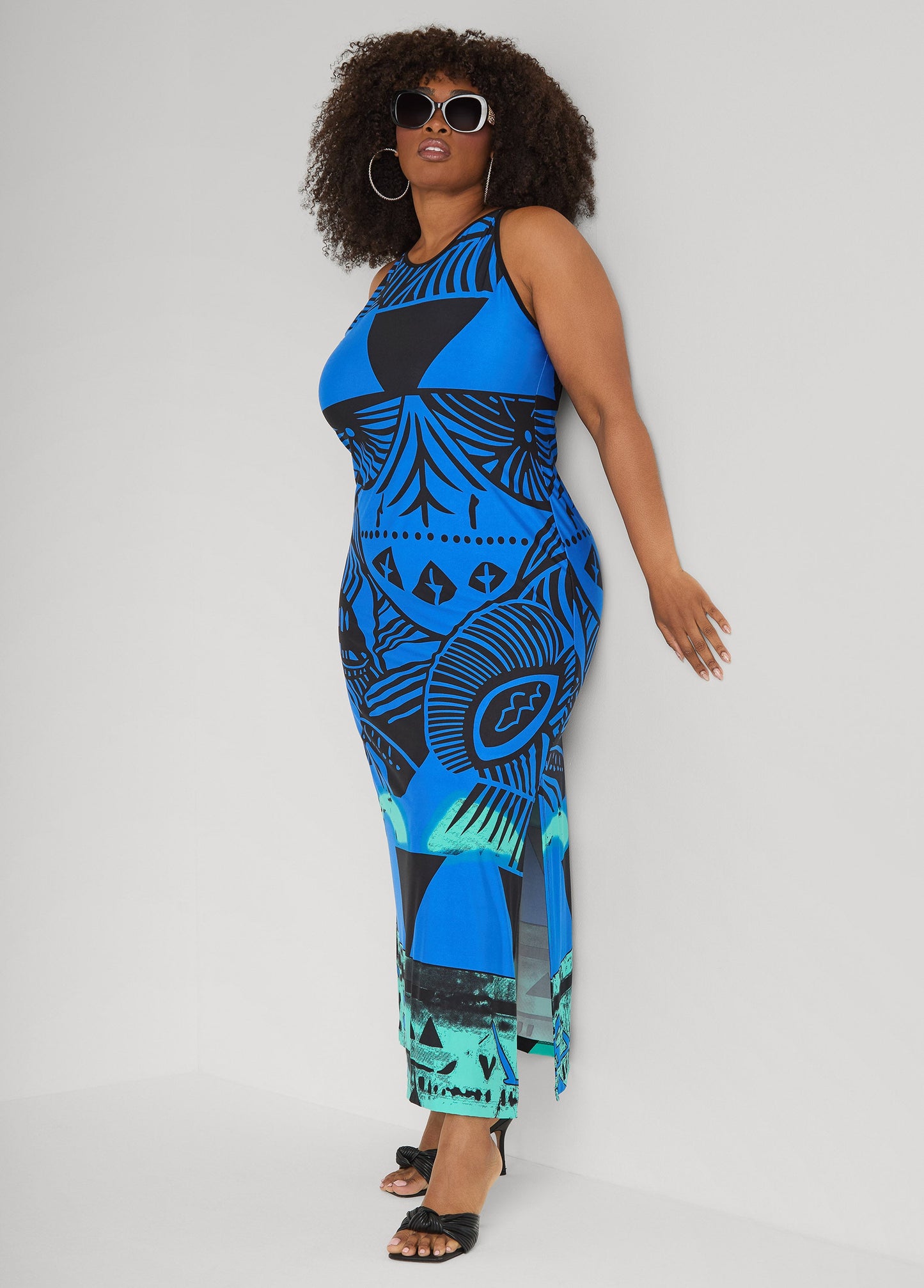 Ashley Stewart Abstract Maxi Dress Sodalite
