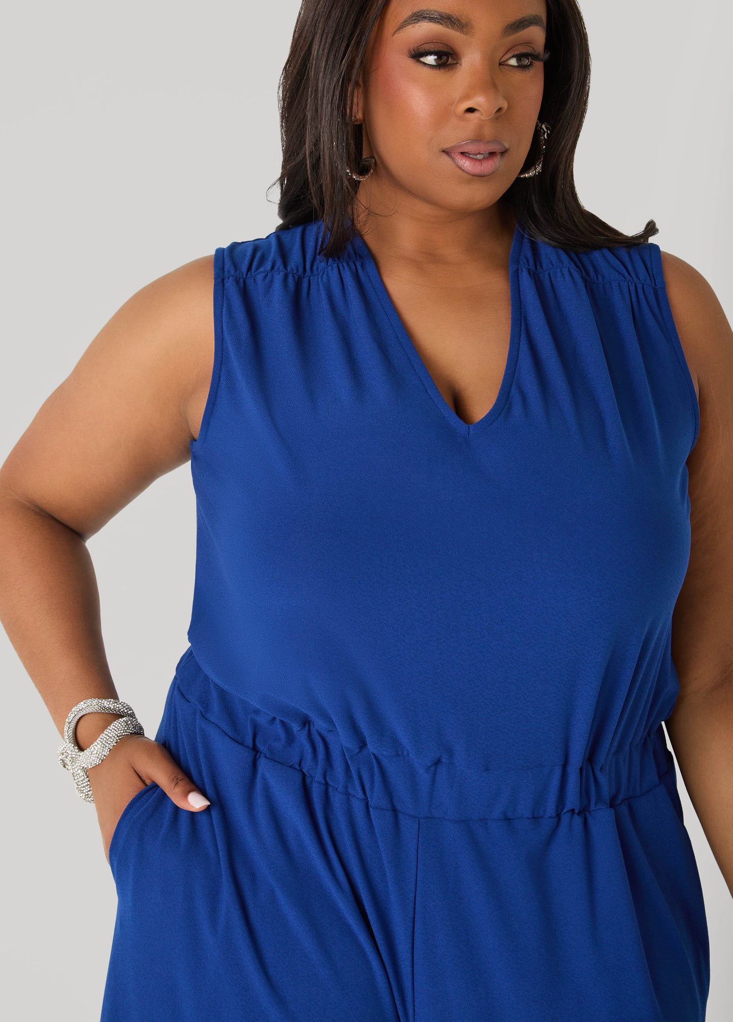 Ashley Stewart Tall Tie Back Wide Leg Jumpsuit Poinsettia