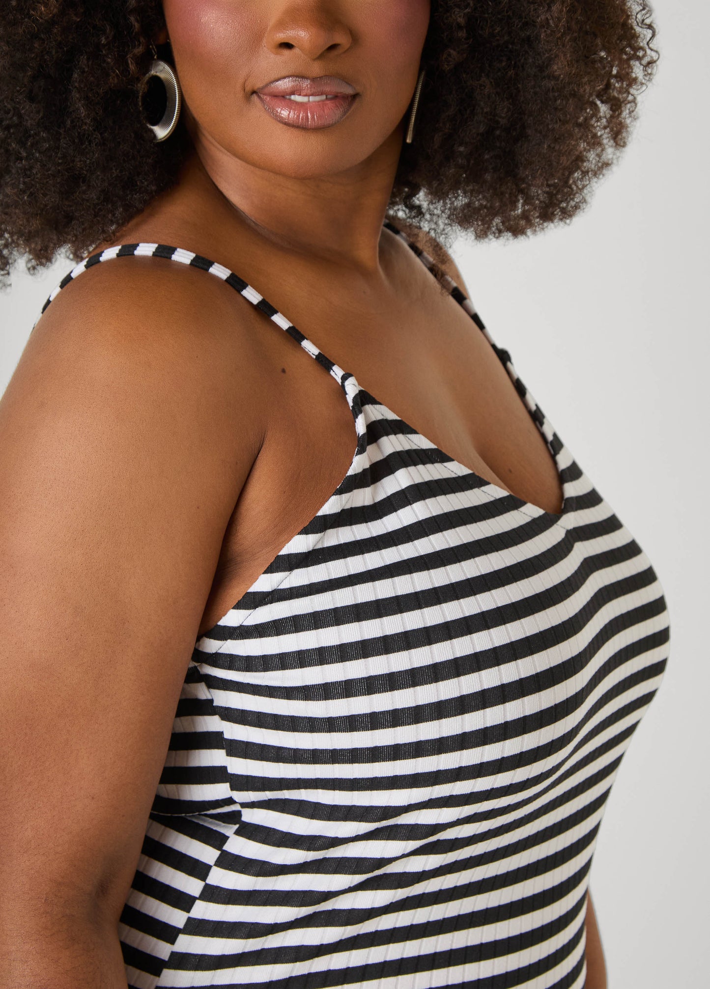Ashley Stewart Striped Ribbed Maxi Dress Lemon