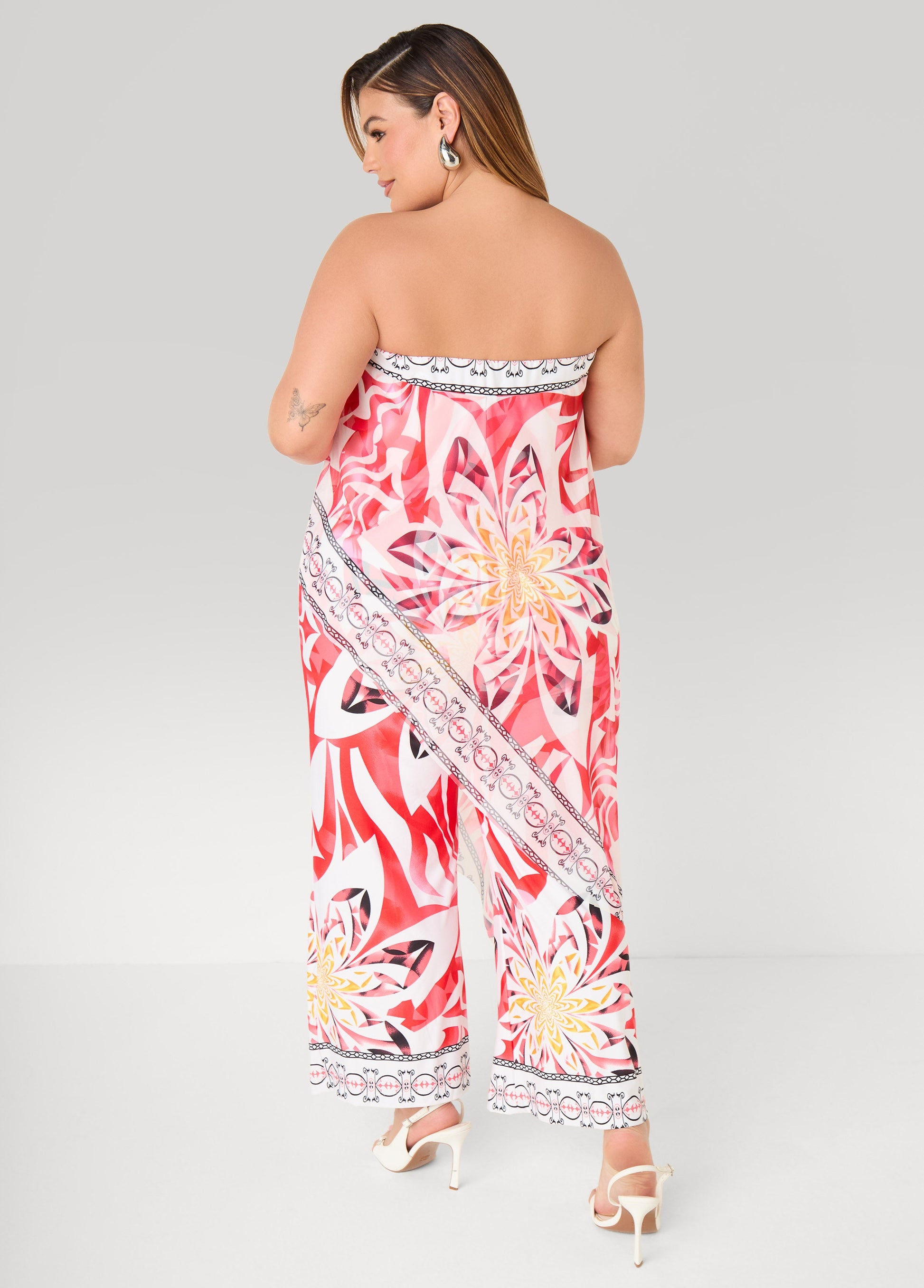 Ashley Stewart Layered Floral Jumpsuit Multi
