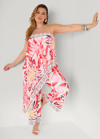 Ashley Stewart Layered Floral Jumpsuit Multi