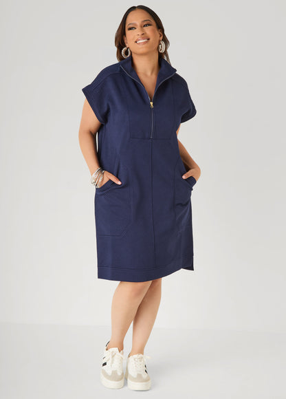 Ashley Stewart Athletic Knit Sneaker Dress White