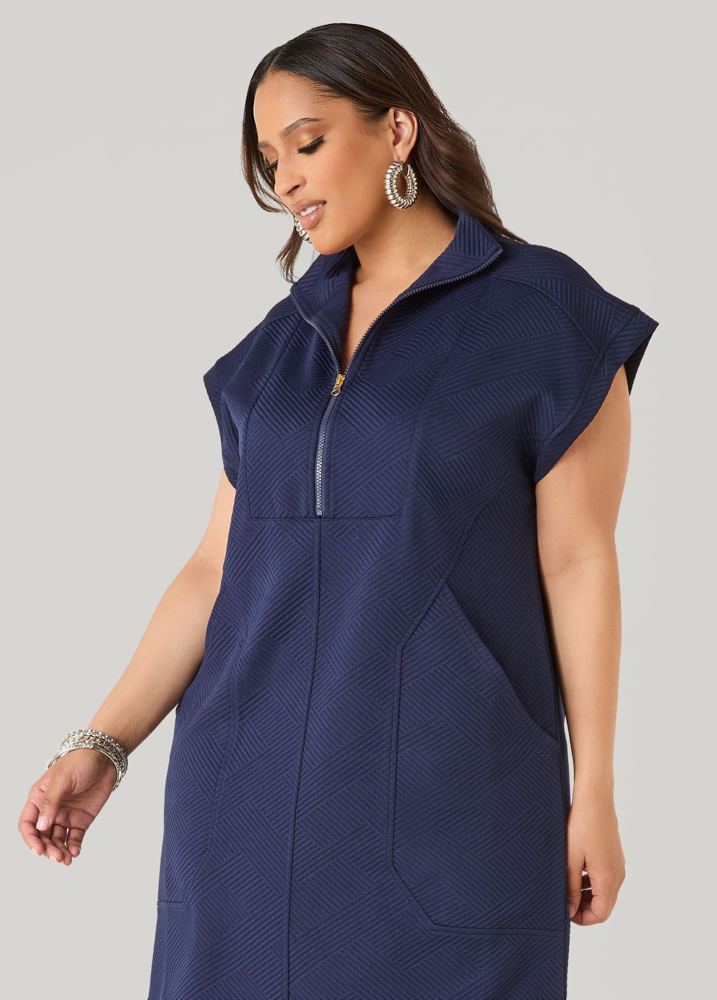 Ashley Stewart Athletic Knit Sneaker Dress White