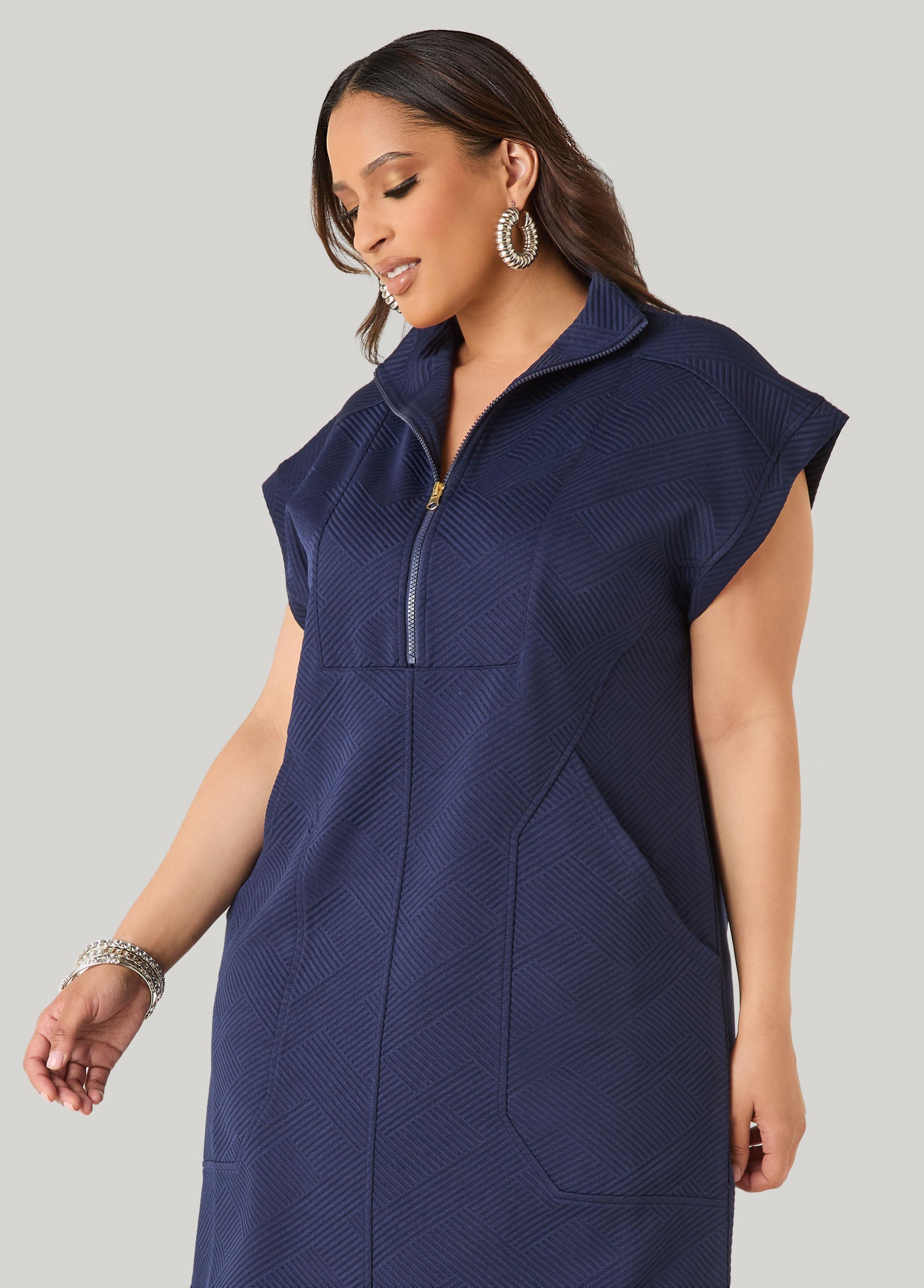 Ashley Stewart Athletic Knit Sneaker Dress White
