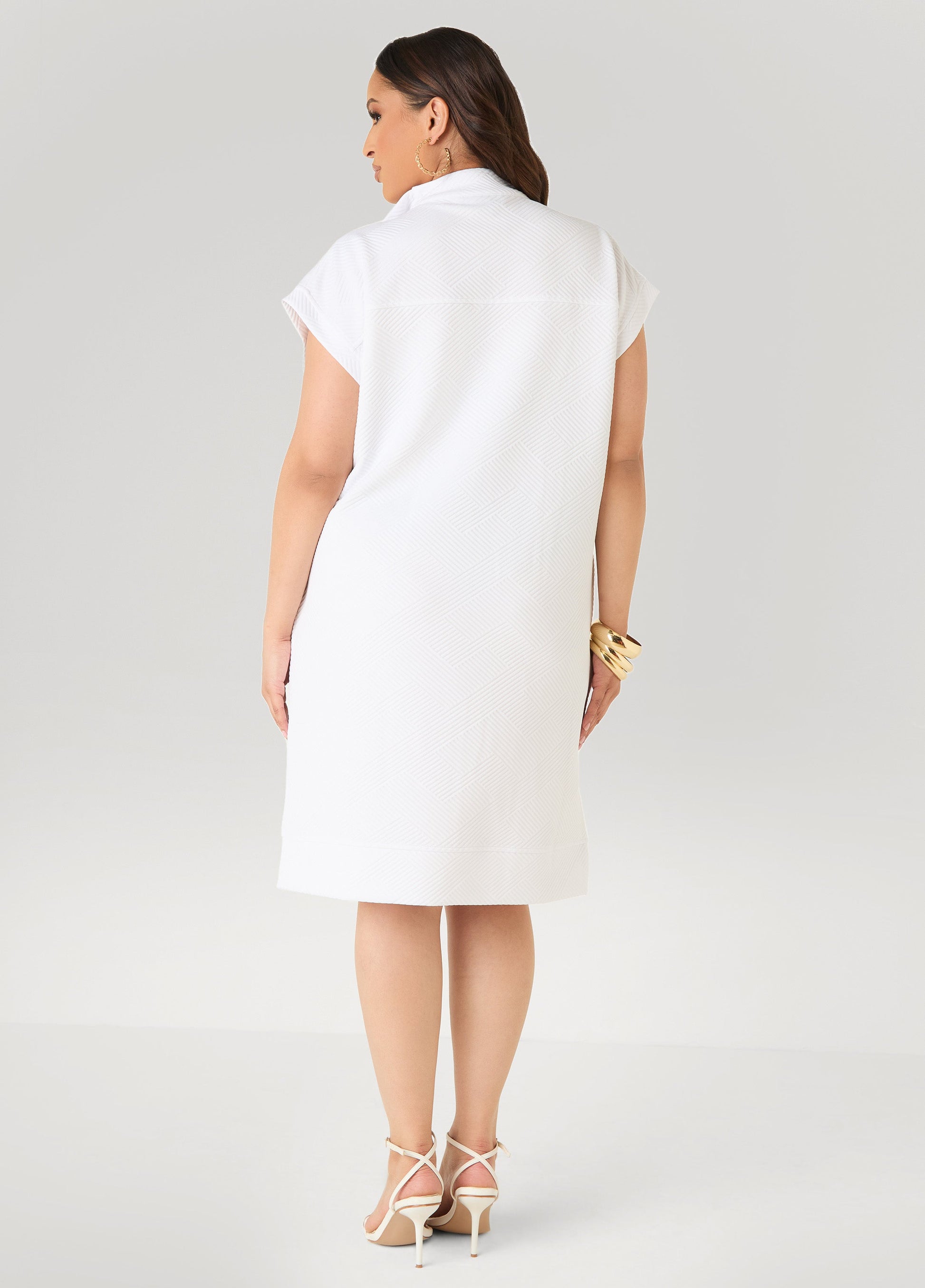 Ashley Stewart Athletic Knit Sneaker Dress White
