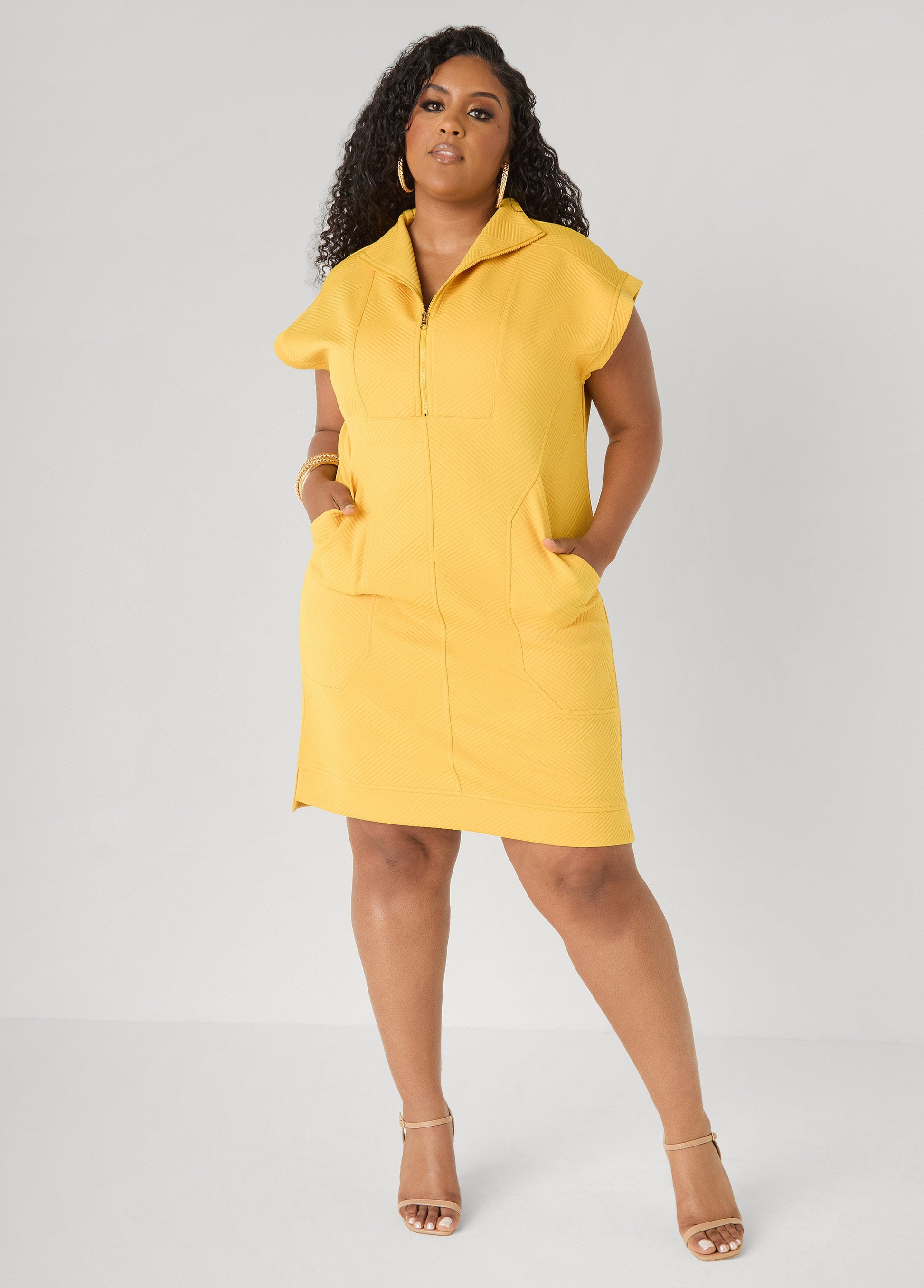 Ashley Stewart Athletic Knit Sneaker Dress White