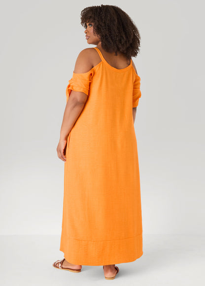 Ashley Stewart Cold Shoulder Maxi Dress Victoria Blue
