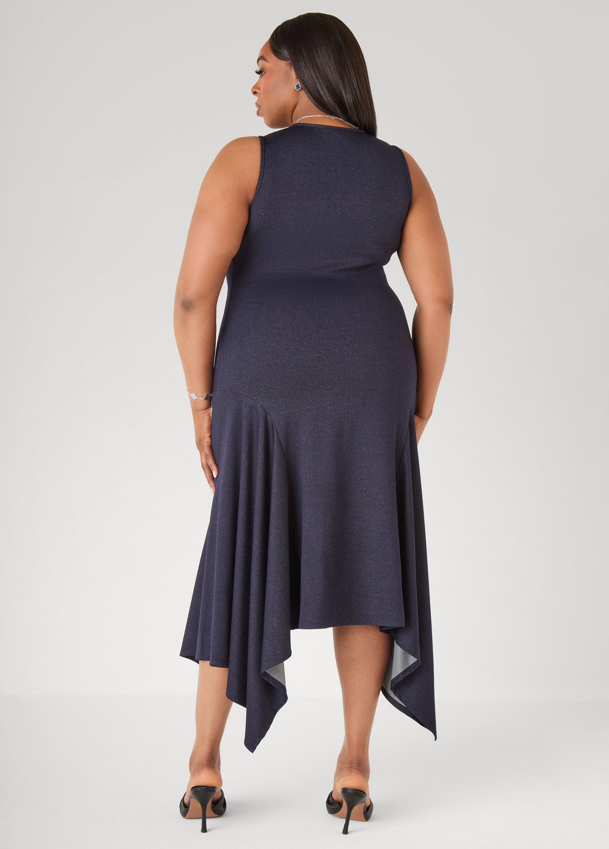 Ashley Stewart Denim Handkerchief Dress Denim