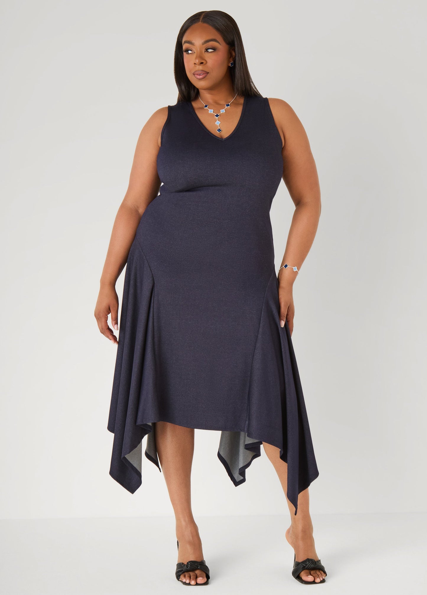 Ashley Stewart Denim Handkerchief Dress Denim