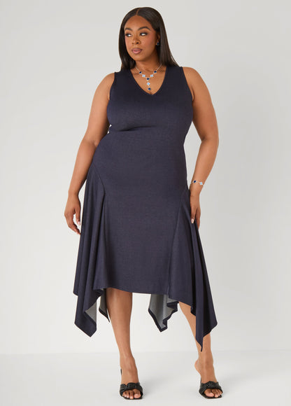 Ashley Stewart Denim Handkerchief Dress Denim
