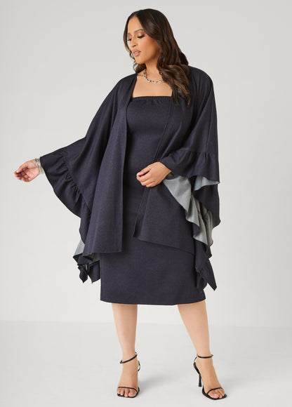 Ashley Stewart Denim Midi Tube Dress Denim