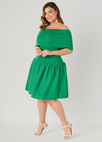 Ashley Stewart Off The Shoulder Sweater Dress Confetti
