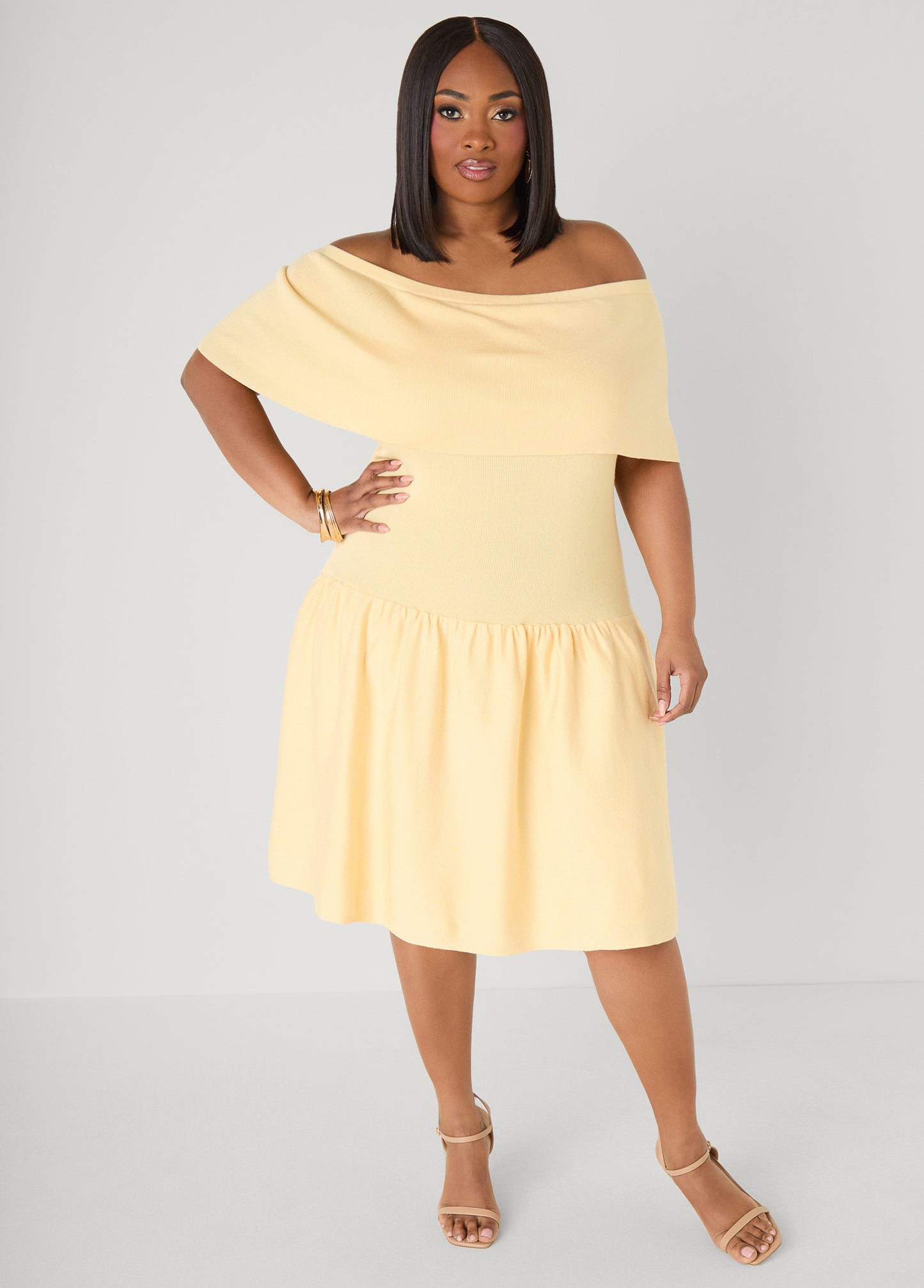 Ashley Stewart Off The Shoulder Sweater Dress Confetti