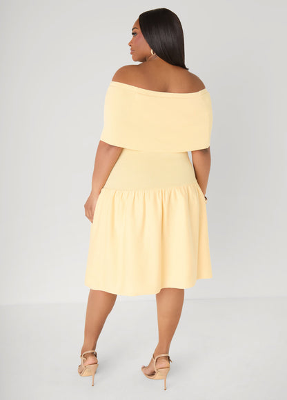 Ashley Stewart Off The Shoulder Sweater Dress Confetti