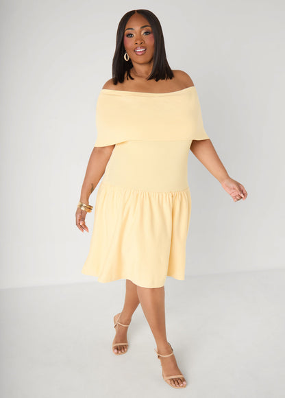 Ashley Stewart Off The Shoulder Sweater Dress Confetti