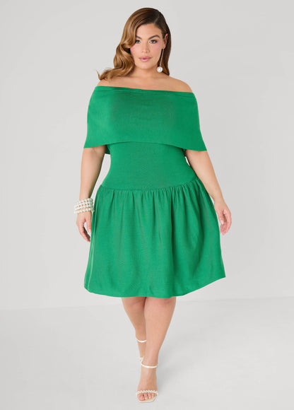 Ashley Stewart Off The Shoulder Sweater Dress Confetti