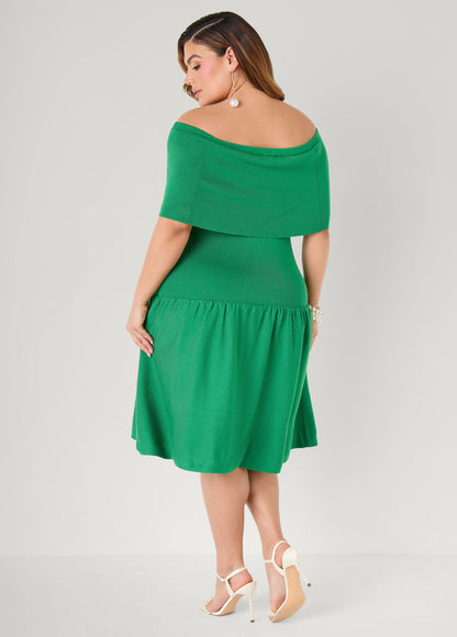 Ashley Stewart Off The Shoulder Sweater Dress Confetti