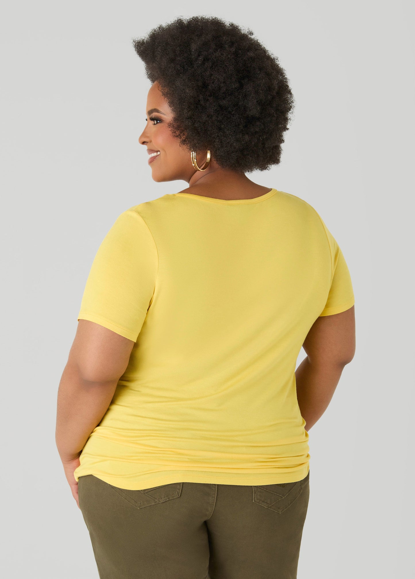Ashley Stewart The Basic Jersey Crewneck Tee Calypso Coral