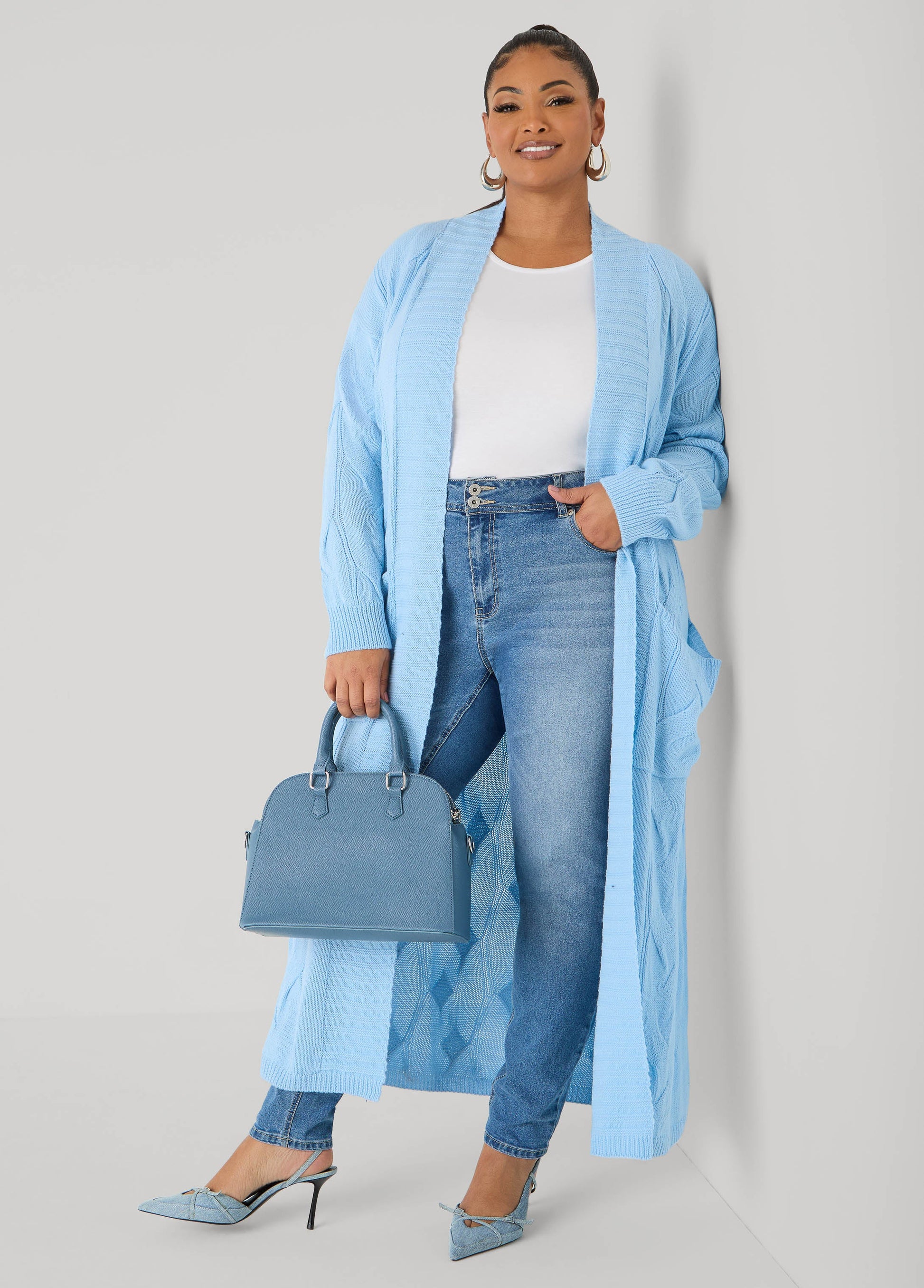 Ashley Stewart Basic Crewneck Jersey Tee Victoria Blue