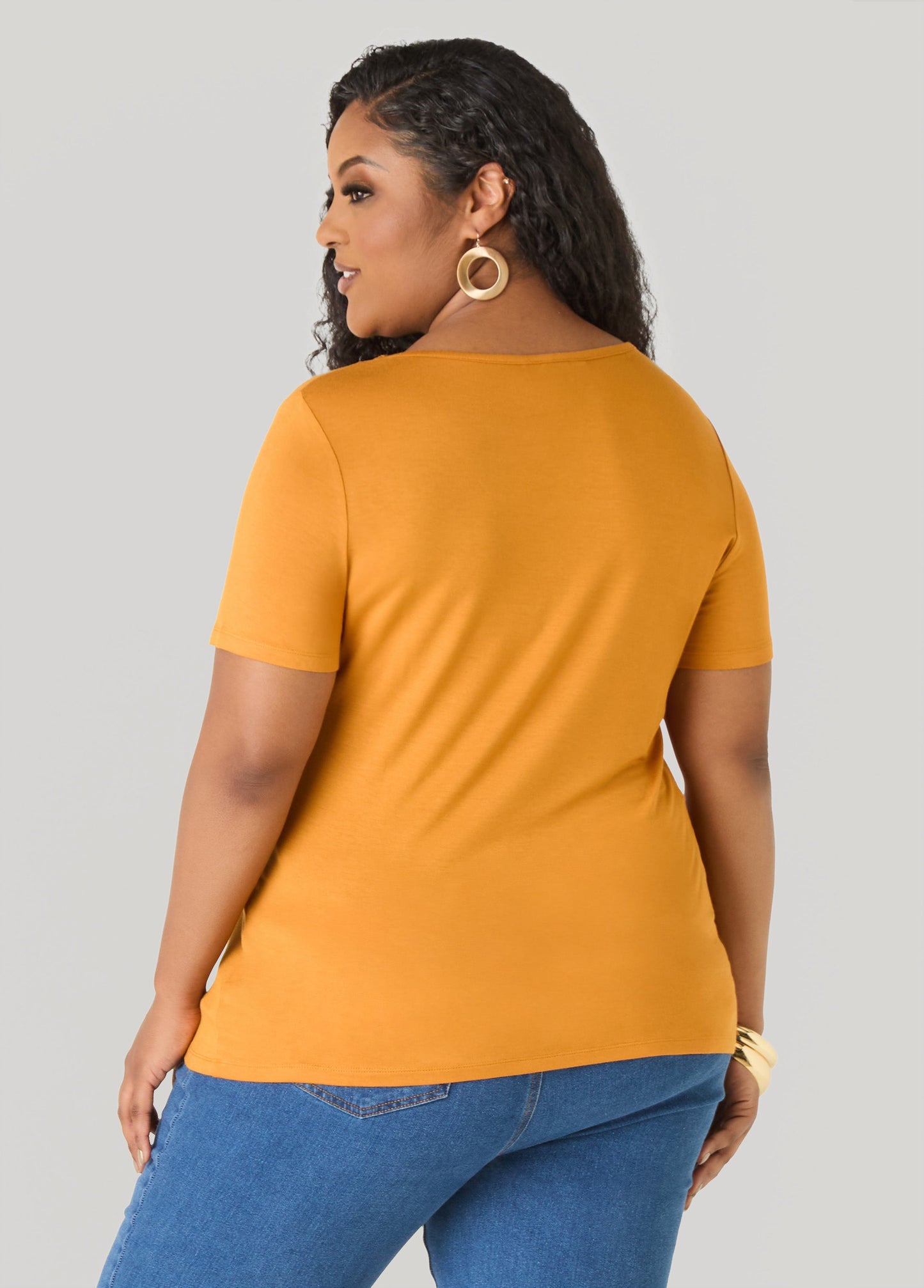 Ashley Stewart The Crewneck Jersey Tee Poinsettia