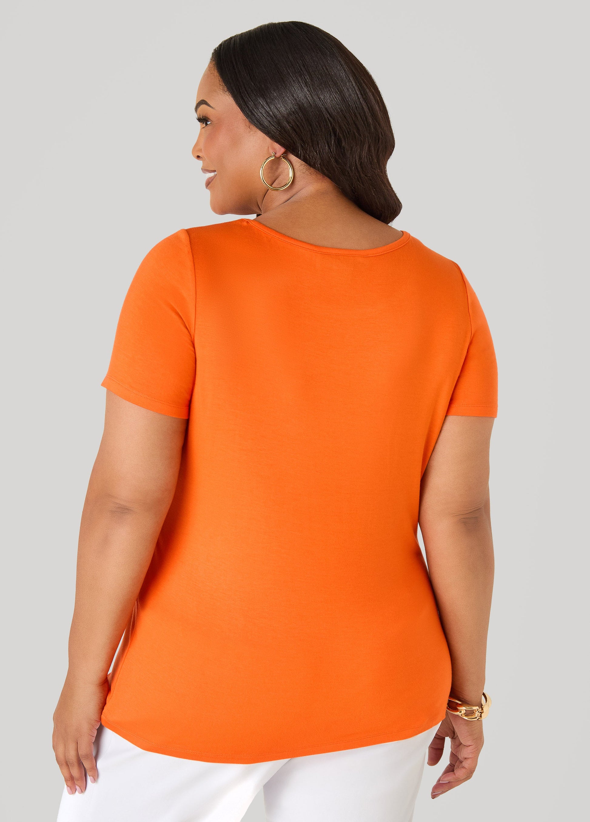 Ashley Stewart The Basic Crewneck Jersey Tee Bosphorus