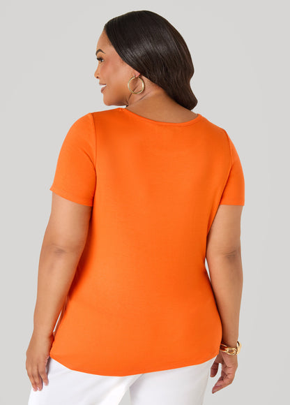 Ashley Stewart The Basic Crewneck Jersey Tee Bosphorus