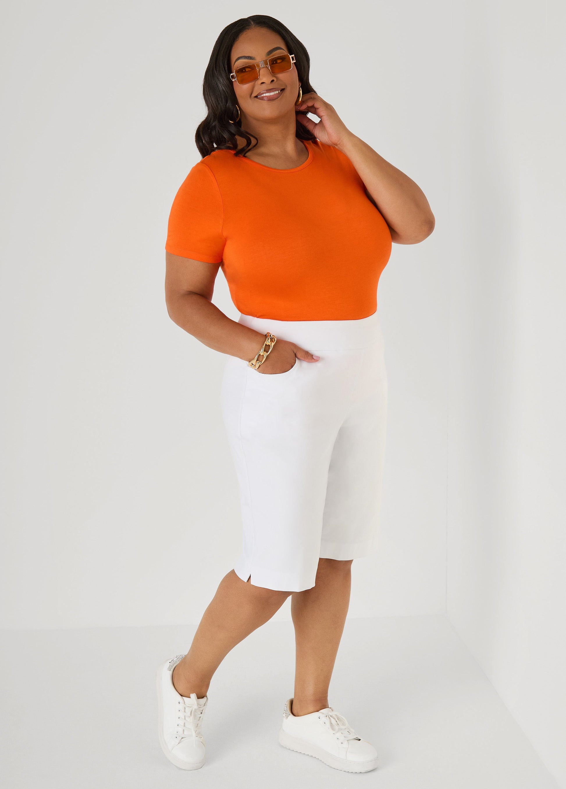 Ashley Stewart The Basic Crewneck Jersey Tee Bosphorus
