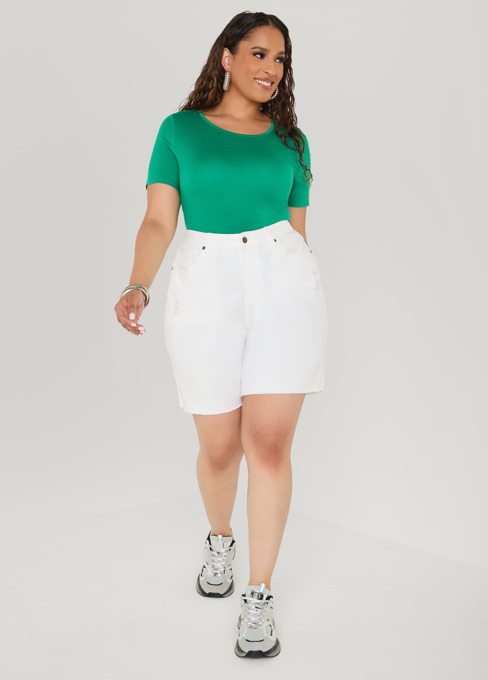 Ashley Stewart The Basic Crewneck Jersey Tee Bosphorus
