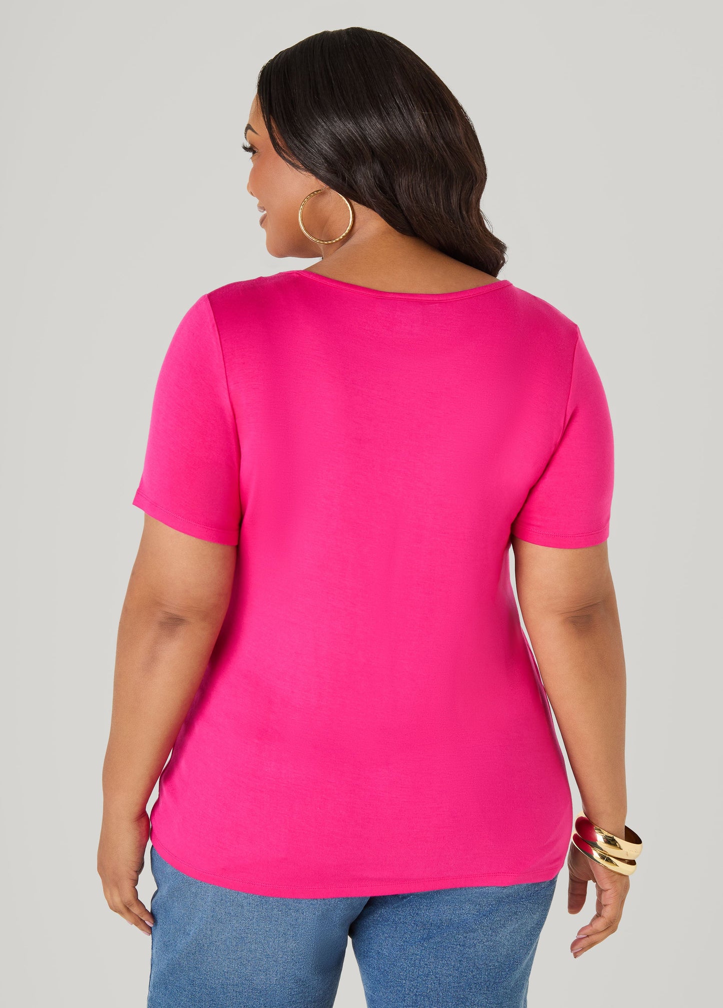 Ashley Stewart The Basic Crewneck Jersey Tee Bosphorus